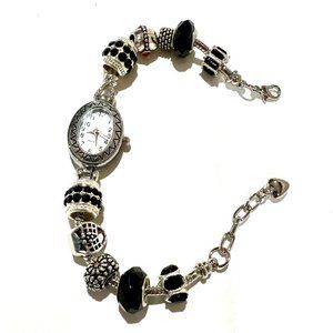 BLACK EUROPEAN BEADED WATCH